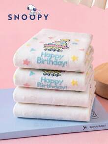 SNOOPY 半双正品史努比袜子，白色女士中筒袜。可爱卡通设计，时尚靓丽的白色夏季史努比袜子。防臭吸湿，休闲百搭，卡通图案中筒袜，适合学生、成人，可作为礼物或日常穿着。 - 彩色 - 查看 5