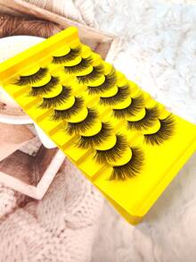 8 Pairs/Box 3D Multilayer Fluffy False Eyelashes, Thick Curly European And American Style Messy Mixed Smoky Makeup, Suitable For Stage, Nightclub, Makeup Artist, Blogger - Black - View 7