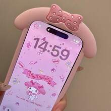 SANRIO 1个时尚创意蝴蝶结波点旋律粉色硅胶防水防震手机壳，可爱时尚，兼容苹果17系列、11/12/12 Pro、13/14/15、13 Pro/14 Pro/15 Pro、12 Pro Max/13 Pro Max/14 Pro Max/15 Pro Max、16、16 Pro、16 Pro Max、17、17 Pro、17 Pro Max、XR、XS、XS Max、7P、8P、6P、6/7/8、14/15/17 Pro/17 Pro Max - 粉色 - 查看 2
