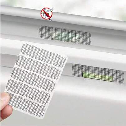 100/50/25pcs Self-Adhesive Window Drain Hole Mesh Stickers, Waterproof Window Screen Repair Patches, Fine Mesh Anti-Mosquito Insect Covers For Sliding Door Window Track, Durable Summer Home Window Accessories