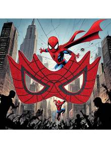 5 piezas Máscara de superhéroe de Marvel Spider-Man con ojos de fieltro/Cumpleaños/Juego de roles/Accesorios para fotos (Estilo aleatorio) - Multicolor - Ver 3
