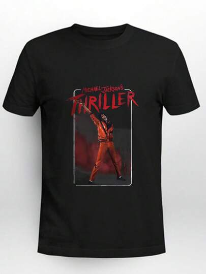 Men's Graphic T-Shirt, Vintage Crew Neck Casual Short Sleeve Tee 100% Cotton Black T Shirt Unisex