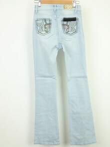 Flattering Flared Denim Pants With Decorative Pockets For A Unique Look. - Sky Blue LMKF82010guion1 - View 10