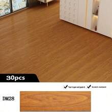 30 miếng gạch lát sàn PVC tự dính, chống thấm nước và chống mài mòn, vân gỗ giả, thích hợp cho phòng khách, phòng ngủ, cải tạo sàn nhà. - 30 miếng dán sàn - Xem 14