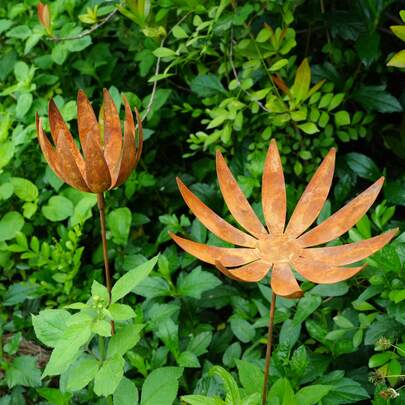 1 st vintage metallskylt för blomsterträdgård, rustik järnkonst utomhusdekoration för trädgården, blomformad gräsmatta, väderbeständig hållbar trädgårdsskulptur, landskapsdekoration, trädgårdsförsköning, unik järnhantverksdesign