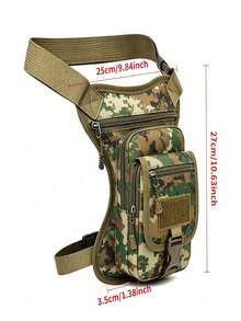 Motorcycle Thigh Bag | Tactical Design, Can Hold Phone And Essentials, Lightweight, Zipper Closure, Adjustable Strap - Black - View 14