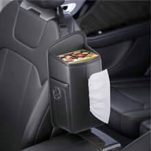 1pc Car Tissue Box, Side Seat Hanging Paper Towel Holder, Multi-Function Car Interior Tissue Storage Bag - A - View 5