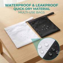 2 Packs Water-Resistant Wet Dry Bags, Dual Pocket Design, Reusable Diaper Bag & Travel Storage Pouch - Multicolor - View 6