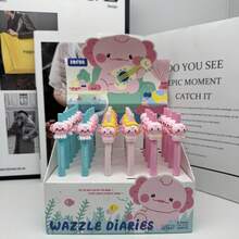 1pc Cartoon Hexagon Dinosaur Neutral Pen, Cute Animal, Mexican Axolotl Lotus Salamander Retractable Ballpoint Pen (Random Style) - Multicolor - View 5