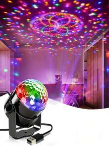 Compact & Exquisite RGB Smart Color Changing Disco Ball Projector Lamp, USB Powered Disco Lighting Decoration, Dancing Lamp, Christmas Decor, Starry Projector, Dynamic DJ Lighting With Remote Control For Indoor Party, Wedding, Game Room, Bedroom, KTV, Disco Hall, Home Gathering - Multi-color light - View 13