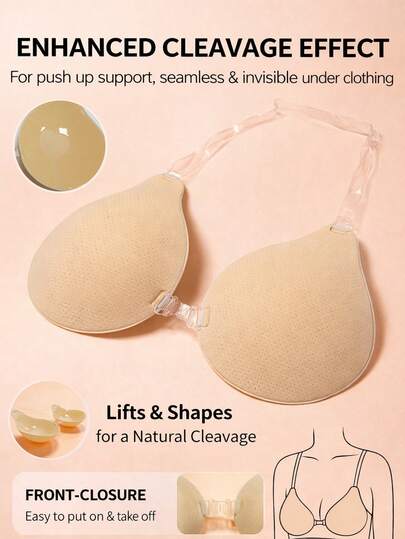 Halter Neck Invisible Lift Bra, Invisible Adhesive Bra, Invisible Transparent Shoulder Strap Adhesive Bra, Breast Petals For Women's Underwear And Backless Dresses