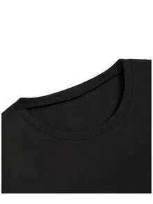 Camiseta Casual para Hombre con Estampado MARIPOSA ROSA - Cómoda Manga Corta de Verano, , Tejido Ligero de Poliéster, Cuello Redondo, Lavable a Máquina, Camiseta para Uso Diario | Estilo Casual Moderno | Textura Suave - Negro - Ver 2