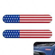 2PCS Amen Flag  Decal 3D Eossed Ml Badge Sticker Car Ow Bumper Fender Stre Decal 6" X 1" USA Flag Stickers Universal  Veicle Se RV Red - Red - 查看 1