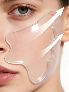 2pcs Silicone , Self-Adhesive Anti-Aging Transparent Face Patches For Nasolabial Folds - Clear - View 1