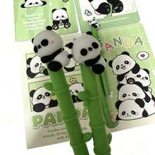 8pcs Cute Cartoon Panda A5 Lined Notebook Set, Panda Pen Pouch, Memo Pad, Notebook, Student Stationery Set (4 Pens + 4 Notebooks) - Multicolor - View 5