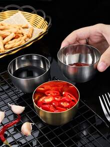 1 chiếc chén đựng nước sốt bằng thép không gỉ kiểu Hàn Quốc, chén chấm salad cà chua. - Nhiều màu - Xem 6