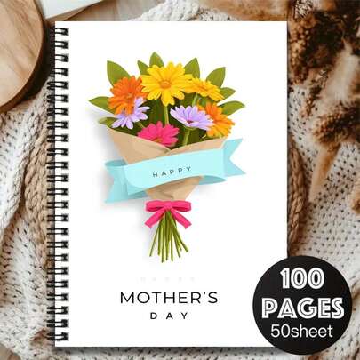 Sổ tay lò xo 100 trang với bìa họa tiết hoa rực rỡ, chủ đề Ngày của Mẹ ấm áp. Thích hợp để ghi chú công việc, học tập, lên kế hoạch hàng ngày. Món quà ý nghĩa cho lễ tốt nghiệp, sinh nhật, viết nhật ký, ghi nhớ.
