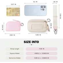 POIUGOYA Porte-clés Porte-monnaie Poignet, Porte-monnaie Poignet Double Compartiment, Porte-monnaie à Pièces en Nylon Sécurisé avec Anneau Porte-clés, RFID, Fenêtre d'Identification. Cadeaux pour Fête, Remise de Diplôme, Remerciements aux Enseignants, Anniversaire, Fête des Mères, Vacances, Remise de Diplôme. Portefeuille Mini Violet Blanc Mignon pour Femmes, Porte-monnaie de Voyage Essentiel Zippé - Rose bonbon - Voir 7