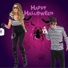 1个/6个/12个/24个装嘉年华面具，毛毡眼罩，万圣节半脸面具，毛毡服装面具，适合万圣节派对装扮 - 彩色 - 查看 6