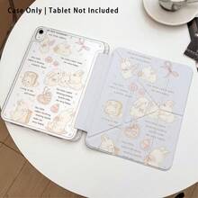 Ốp bảo vệ máy tính bảng bằng acrylic trong suốt có chân đế, có thể gập lại và chống sốc, tự động bật/tắt màn hình, khe cắm bút, chân đế đa góc, họa tiết hình thỏ, ngôi sao, nơ, bảo vệ hoàn hảo hàng ngày, món quà lý tưởng. - Nhiều màu - Xem 2