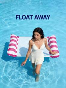 1 pieza Hamaca inflable de agua, flotador de verano para adultos para piscina y playa, para uso en fiestas, regalo de verano perfecto, silla flotante de piscina, flotador inflable de piscina, esencial de playa, flotador de piscina - Multicolor - Ver 4