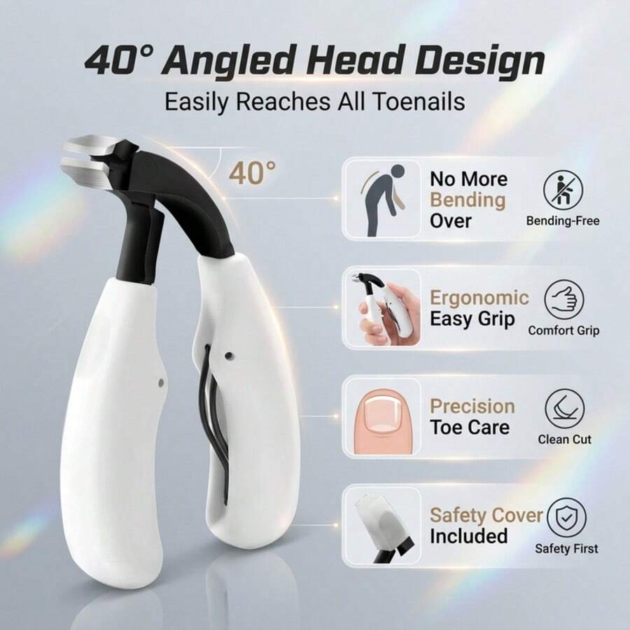 Kìm cắt móng tay góc 40 độ chống bắn tóe, miệng rộng, thích hợp cắt móng dày và móng cứng, thiết kế mới. - Nhiều màu - Xem 1