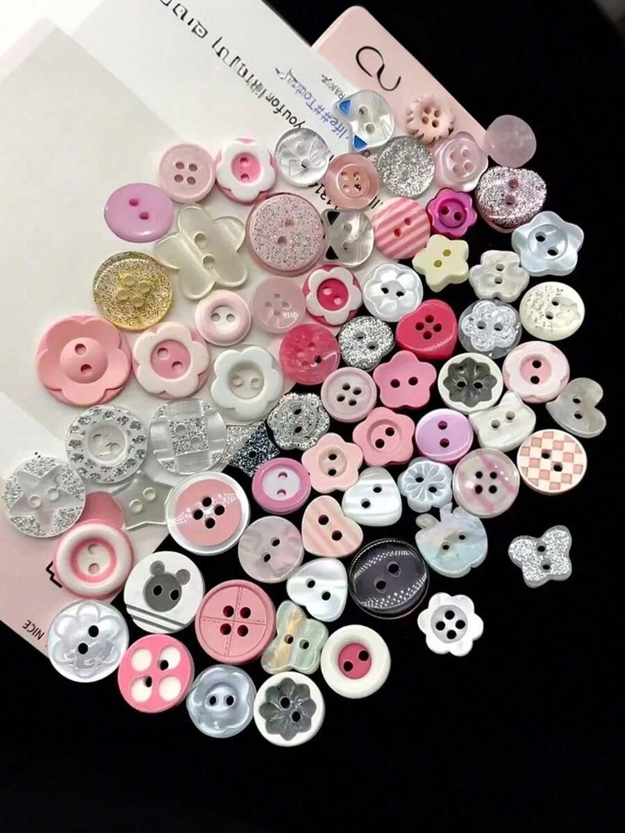 1/10/20颗彩色塑料纽扣，手工装饰纽扣，服装缝纫纽扣，平面缝纫彩色工艺品，时尚服装，DIY项目 - 查看 1