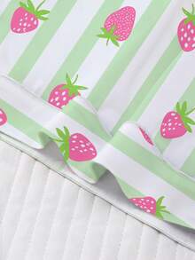 2pcs/Set Women's Pajama Set, Striped Strawberry Print, Women's Loungewear, Spring/Summer Holiday Outfit, Short Sleeve Lapel Top And Shorts Set Suitable For Outdoor Wear - Multicolor - View 6