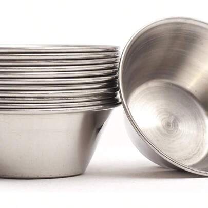 Set Of 12 Stainless Steel Ramekins 1 5 Oz Mini Sauce Cups For Condiments Au Jus Soups Desserts Commercial
