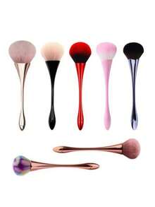 1pc Waist-Shaped Nail Powder Brush, Holographic Aurora Color, Long Handle Blush Brush For Loose Powder, Peach Nail Dust Brush, Extra Large Soft Fluffy Powder Blush Brush, All-In-One Makeup Brush Set, Suitable For Nails, Blush, Loose Powder, Makeup, Ideal Acrylic Nail Art Tool - Multicolor - View 9