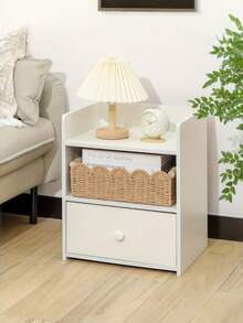 1pc Large Capacity Portable Woven Fan-Shaped Edge Design Country Style Storage Basket, Suitable For Bathroom Toilet Tank Top, Living Room, Bedroom Vanity, Home Decor Bathroom Accessories Desktop Storage Gift Basket Party Decoration Home Organization - Khaki - View 6