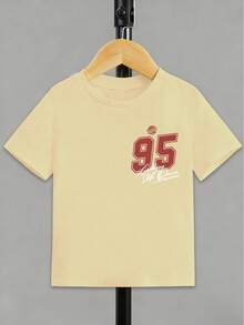 Disney Cars Lightning McQueen Kids' Tee, No.95 Double-Sided Print Retro Kids' Wear - 杏色 - 查看 2