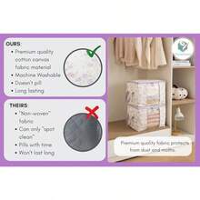 Bolsas de almacenamiento de lona paquete de 2 bolsas organizadoras de diseño para ropa suéteres ropa ropa edredón ropa de cama organizadores plegables grandes con cierre y ventana ahorro de - Morado - Ver 5
