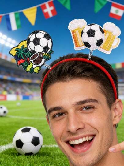 1 chiếc băng đô cổ vũ bóng đá World Cup, phụ kiện đội đầu ăn mừng World Cup.