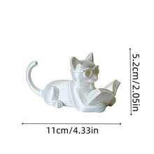 1PC 3D Figurine Of A Book-Loving Cat, - Multicolor - View 6