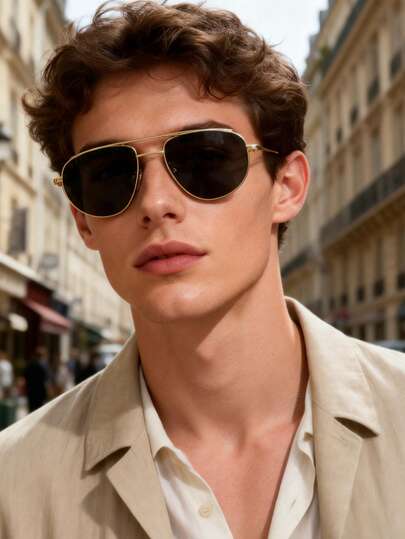 1 Cặp kính thời trang gọng kim loại kiểu phi công hai cầu, đa năng, phù hợp với cả nam và nữ, thích hợp cho các dịp xã giao, hoạt động ngoài trời, lái xe, câu cá, leo núi, đi bộ đường dài, trang phục du lịch, tiệc tùng, làm quà tặng, chụp ảnh đường phố, kỳ nghỉ biển và phụ kiện hàng ngày.