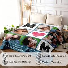 Personalized Customizable Mother's Day Best Gift - MOM Letters You Are The Piece That Holds Us Together 6-Photo Collage Customizable Flannel Throw Blanket - Customizable Text Names Date Multiple Styles Available - Soft Warm Cozy Breathable Lightweight Washable Personalized Blanket For Couch Bed Sofa Living Room Bedroom Home Decor - Elegant Burgundy Heart Aesthetic Sentimental Keepsake - Mother's Day Gift From Daughter Son To Mom, Mother's Day Gift From Granddaughter Grandson To Grandma, Mother's Day Gift From Husband To Wife, Mother's Day Gift From Granddaughter Grandson To Grandmother - Gifts For Her Mom Grandma Family Friends - Insta-Worthy Cozy Vibes Personalized Items For Housewarming Boho Outdoor Bathroom Decor – Home Decor,Bedroom Decor,Living Room Decor,Couch,Sofa,Bed,Customizable,Breathable,Lightweight,Washable,Soft,Comfortable,Elegant,Simple,Personalized Items,Tapestry,Hogar,Bedroom Essentials,Camping Essentials,Beach Essentials,Living Room Essentials,Home Essentials - Kiểu 5 - Xem 8