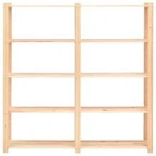 vidaXL Lagerregale 5 Böden 2 Stk. 170x38x170cm Massivholz Kiefer 500kg - Beige - Voir 4