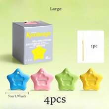 4pcs Erasers + 1pc Rope, Star Shaped Erasers, Boxed Packaging, Suitable For Pencil, Office, Study Erasing Use, Novelty Stationery - 4 Items - View 8