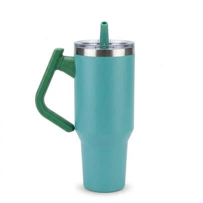 Vaso Térmico de Acero Inoxidable 40 oz con Asa y Pajita