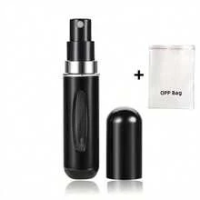 S.E.E.DPerfume Refill Bottle Portable Mini Refillable Spray Can, Empty Cosmetic Container Travel 0.17oz + 1 OPP Bag, Mini Refillable Perfume Bottle, Bottom Filled Travel Perfume Spray Bottle, Vintage Perfume Spray Bottle, Glass Perfume Bottle, Portable Fragrance Container, Portable Scent, Fashion Perfume Bottle, Compact Sprayer, High Quality Sprayer, Leakproof Spray Head, Perfume Dispenser, Frequent Traveler, Perfume Lovers - 黑色 - 查看 2