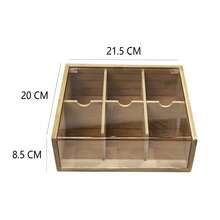 Bamboo Tea Storage Box, Tea Storage Rack, Kitchen Storage Rack, With A Transparent Acrylic Window. This Durable Wooden Tea Container Boasts A Bamboo Finish And Stackable Design. It Is A Versatile Storage Solution Suitable For Tea Bags, Instant Coffee Bags, Snacks, Stationery, And Cosmetic Samples. Boasting Classified Storage, Dustproof, Moisture-Proof, And Desktop Organization Functions, It Is Ideal For Kitchen And Daily Organization. Moreover, It Serves As A Perfect Gift For Storage Festivals, Housewarmings, And Mother's Day. - Camel - View 13