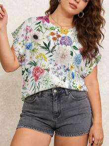 ASHKATIA Áo tank top dệt kim cỡ lớn dành cho nữ, thích hợp cho kỳ nghỉ hè ở bãi biển, cổ tròn không tay, họa tiết hoa, phong cách retro thường ngày, thích hợp cho Ngày của Mẹ. - Nhiều màu - Xem 11