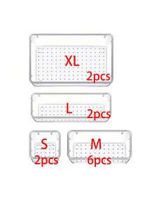Set Organizer Laci Transparan 1/4/5/12pcs, Kotak Penyimpanan Plastik Multifungsi, Baki Organizer Laci Kamar Mandi dan Meja Rias, Baki Penyimpanan, Kosmetik, Perhiasan, Kamar Tidur, Kotak Penyimpanan Kantor - Clear - View 14
