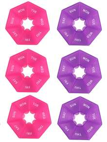 2pcs Mini 7-Grid Storage Box - Portable Weekly Pill Case, Ideal Gift For Elderly And Travelers - Hot Pink - View 19