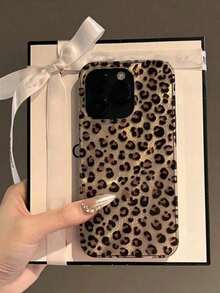 Luxury Leopard Print Shell Texture Phone Case, For IPhone 17 Pro Max 17 Pro 17 Air 17 16 15 14 Plus 13 12 Pro Max 11, Fashion Shockproof Back Cover - Small Leopard Print - View 1