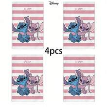 Khăn tắm đôi sọc hồng trắng hình Stitch của Disney, bán theo gói 1, 2, 3, 4, 5, 6 chiếc, dùng cho phòng tắm và nhà cửa. - 18x26 inch - Xem 5