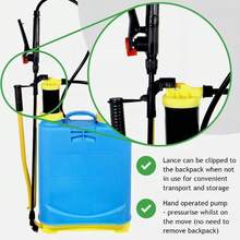 16/20L Knapsack Sprayer Backpack Pressure Manual Garden Killer Sprayers - Blue - View 2
