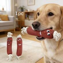 Đồ chơi gặm hình xúc xích cho chó - Bền bỉ, đồ chơi tương tác giúp huấn luyện và mài răng, được làm từ chất liệu cao cấp, thiết kế hình xúc xích, giúp giảm khó chịu khi mọc răng. - Nhiều màu - Xem 9
