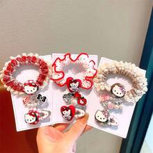 Bộ 3 băng đô Hello Kitty của Sanrio, chất liệu ren ngọt ngào, băng đô buộc tóc đuôi ngựa đa năng cho bé gái, bộ kẹp tóc dễ thương giá trị cao, dễ dàng tạo kiểu tóc thời trang Y2K, thích hợp cho Ngày Valentine, Đám cưới, Ngày của Mẹ, trang điểm, phòng tắm, phụ kiện du lịch, quà sinh nhật. - Hoạt hình - Xem 7